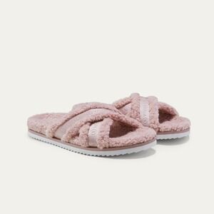 VIVAIA Furry Criss-Cross Strap Slippers (Hannah) – EU 38 / US 7–7.5